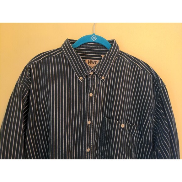 Vtg Northwest Territory Big Man Corduroy Shirt Men's 2XL Green Striped Outdoor - Picture 5 of 12